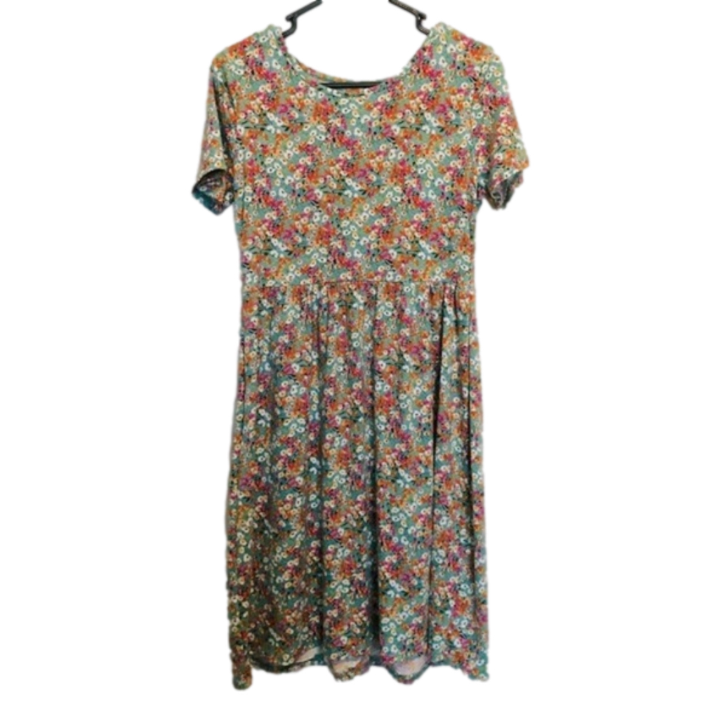 ACTING PRO Light Green Floral Print Dress
